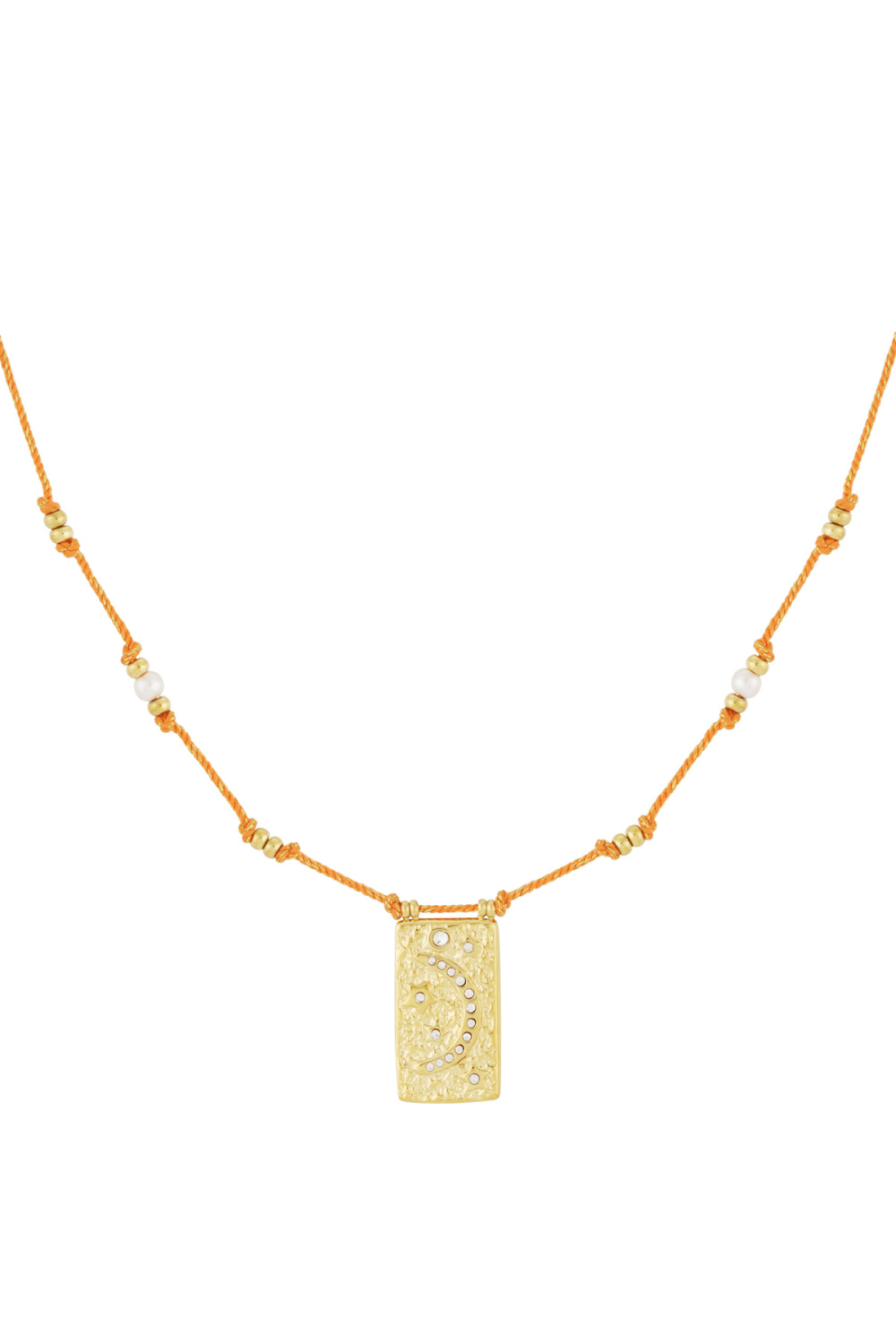 Collier Moony - Couleur Orange Et Or 