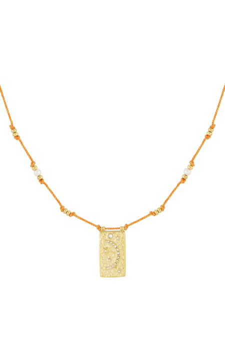 Collier Moony - Couleur orange et or