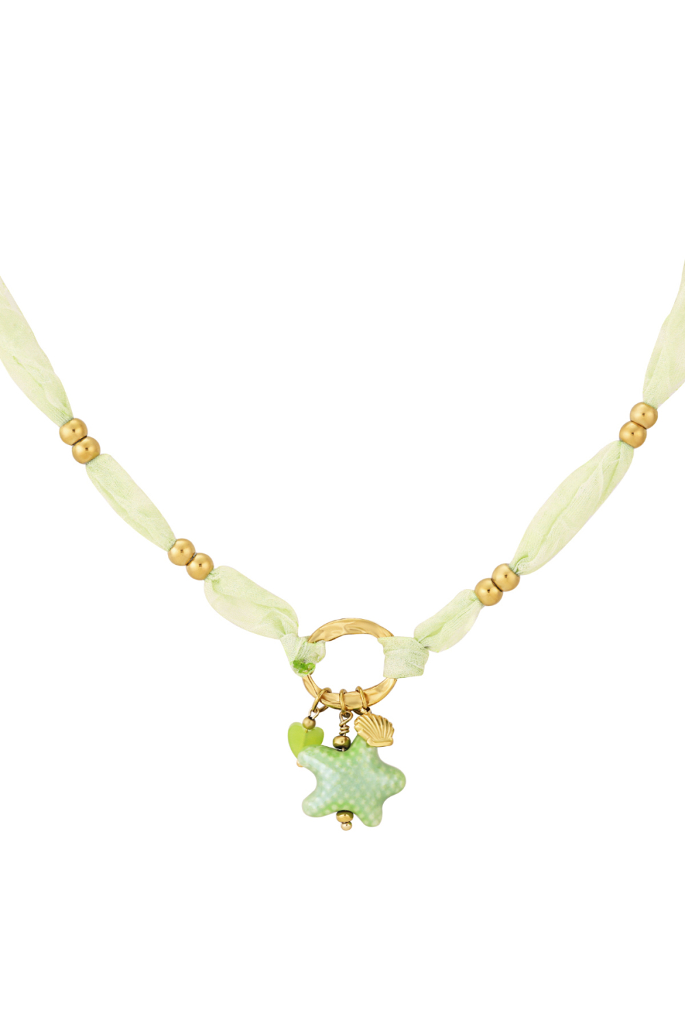 Collier Étoilé - Couleur Vert Et Or 
