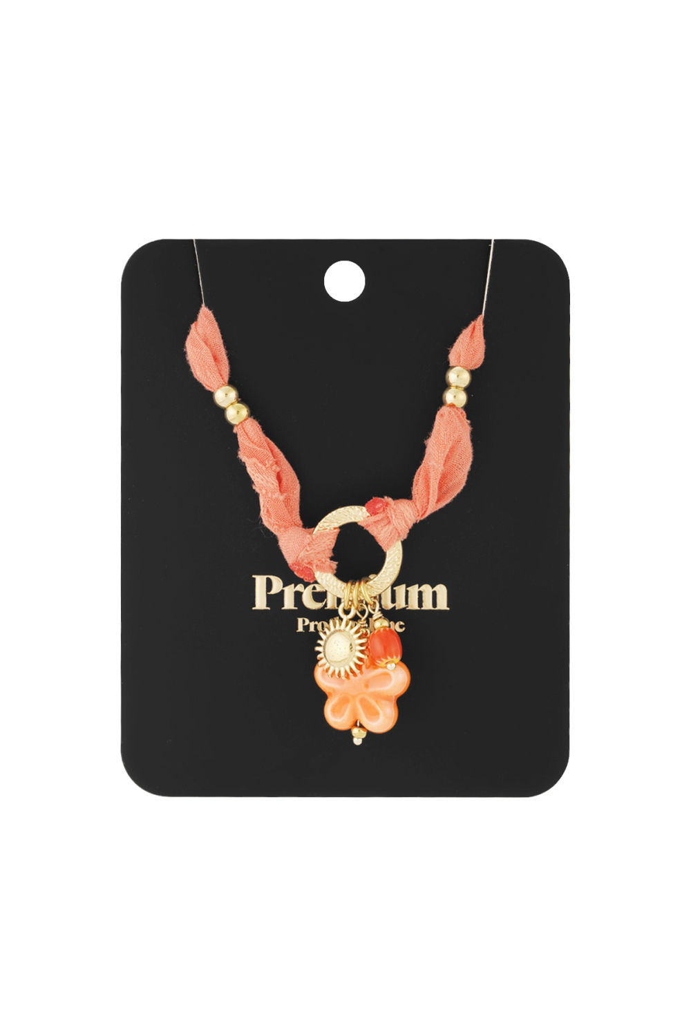 Collier Fleuri Ensoleillé - Couleur Orange Et Or Image3