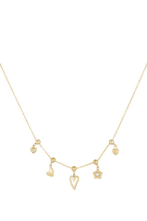Collier À Breloques Fleurs Et Coeurs h5 