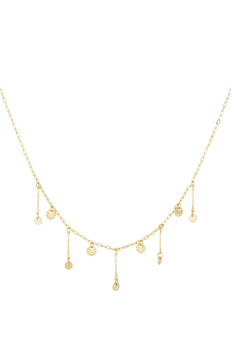 collier à paillettes dorées