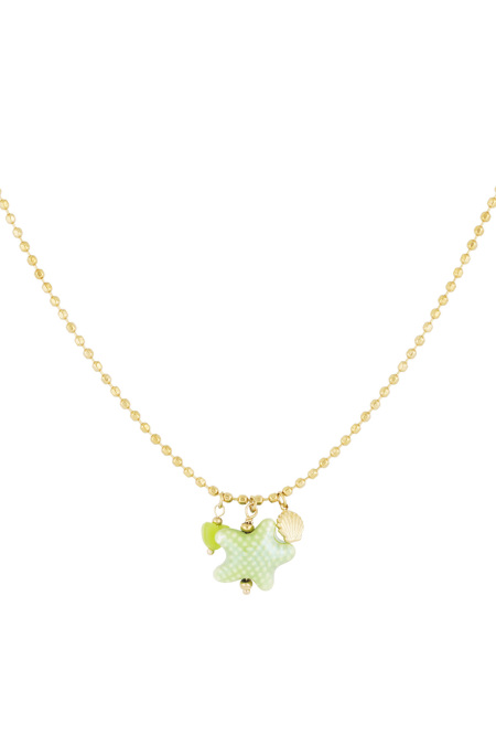 Collier bord de mer - Couleur vert et or