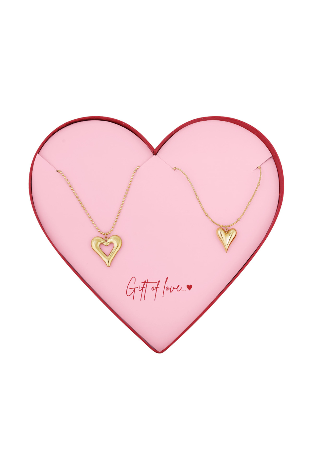 Colliers Double Cœur En Acier Inoxydable - Cadeau D'amour 