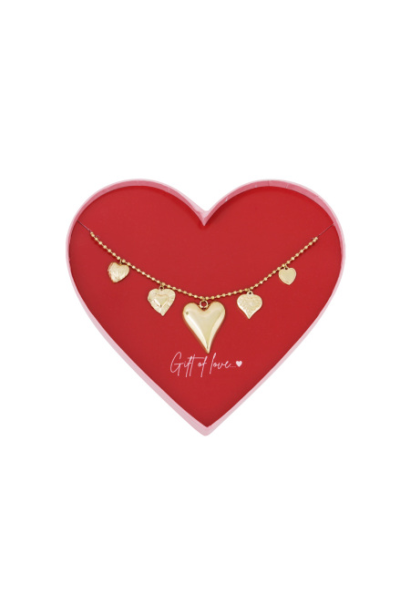 collier en acier inoxydable avec inscription « cadeau d'amour »