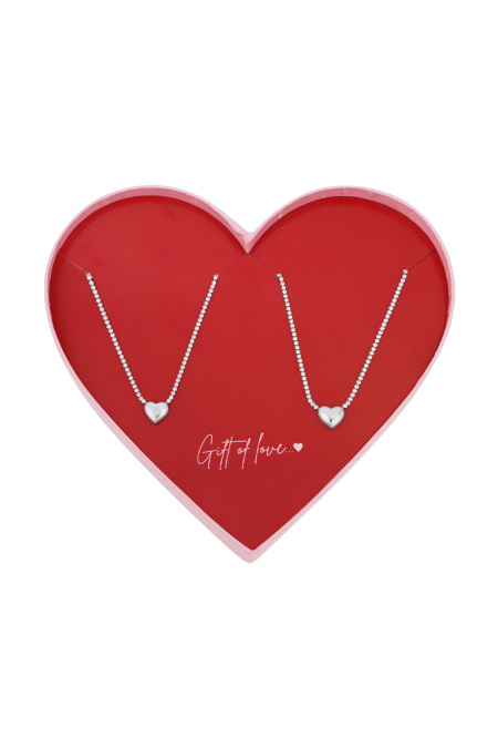 Collier cœurs en acier inoxydable - Cadeau d'amour