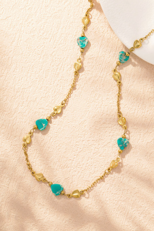 Collier Embrace The Love - Couleur Vert Et Or h5 Image6
