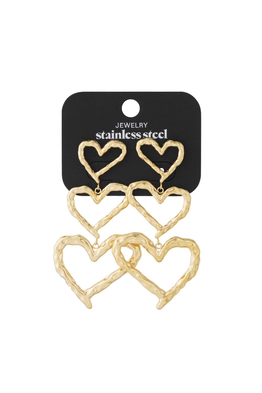 Boucles D'Oreilles Pendantes En Acier Inoxydable, Style Cœur, Style Décontracté, Pour Tous Les Jours h5Image5