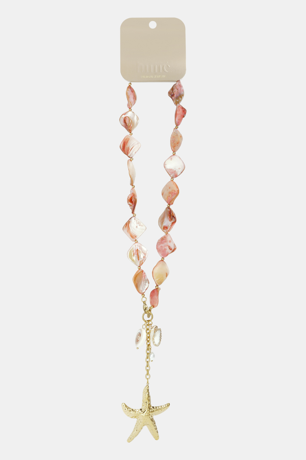 Collier Orné De Perles De Coquillage, De Breloques Et D'Une Étoile De Mer Suspendue. Image4