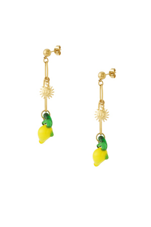 Boucles D'Oreilles Soleil Citron h5 