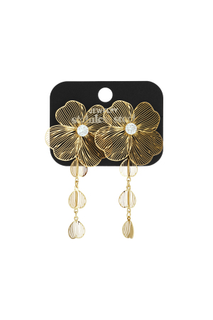 Boucles D'Oreilles Pendantes En Acier Inoxydable, Style Fleur, Décontractées, Simples, Pour Femmes h5 Image5