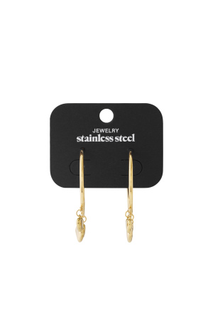 Boucles D'Oreilles Créoles En Forme De Cœur h5 Image6