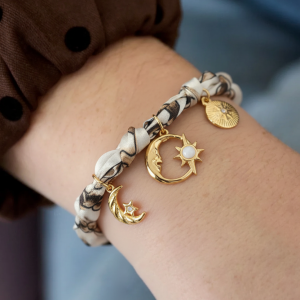 Bracelet À Breloques Sun&Moon En Acier Inoxydable Étanche Couleur Or h5 Image2