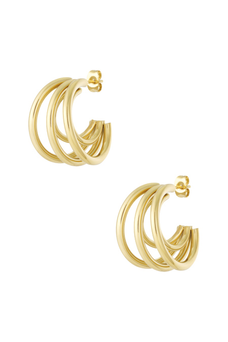 Boucles d'oreilles créoles en acier inoxydable, style géométrique, décontracté, simple, pour femme