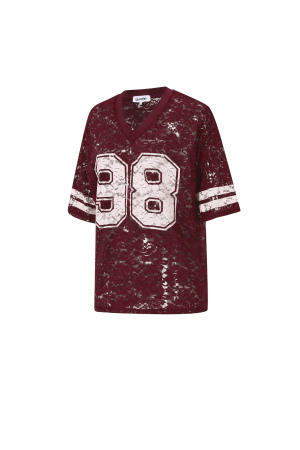 Woven Polyester Fiber T-Shirt Femme Sporty Color Clash h5 Image2