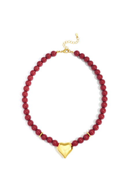 Colliers de perles en acrylique, série cœur, décontracté, quotidien, simple, bijoux pour femmes