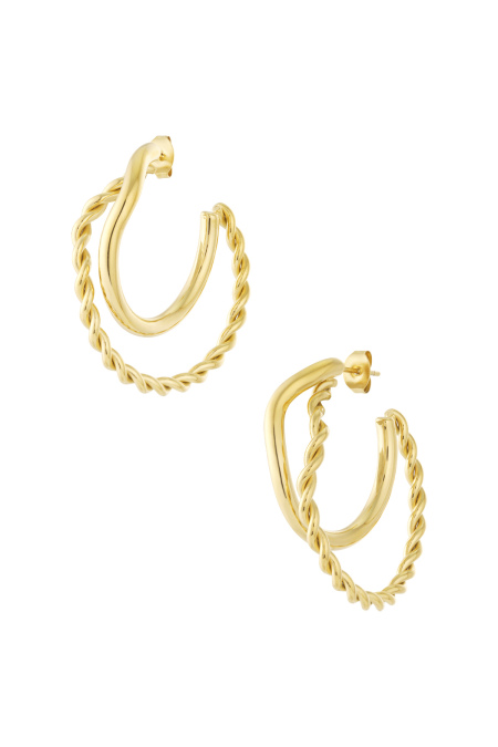 Boucles d'oreilles créoles tressées bio