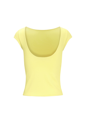 T-Shirt Femme En Nylon Tricoté Basique Couleur Unie Printemps/Été h5 Image3