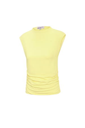 Top Sans Manches En Nylon Tricoté Haute Élasticité Couleur Unie h5 Image2