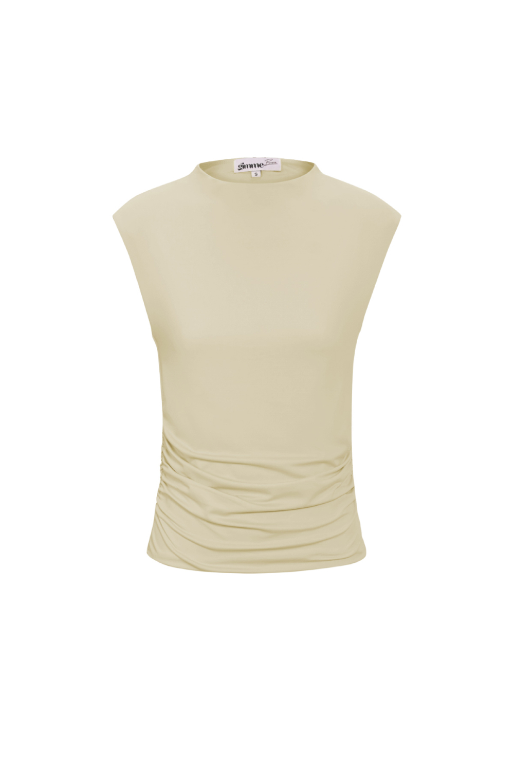 Top Sans Manches En Nylon Tricoté Haute Élasticité Couleur Unie Image18