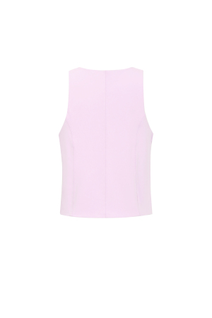 Top Sans Manches Femme En Nylon Tricoté Printemps/Été Basique Couleur Unie h5 Image3