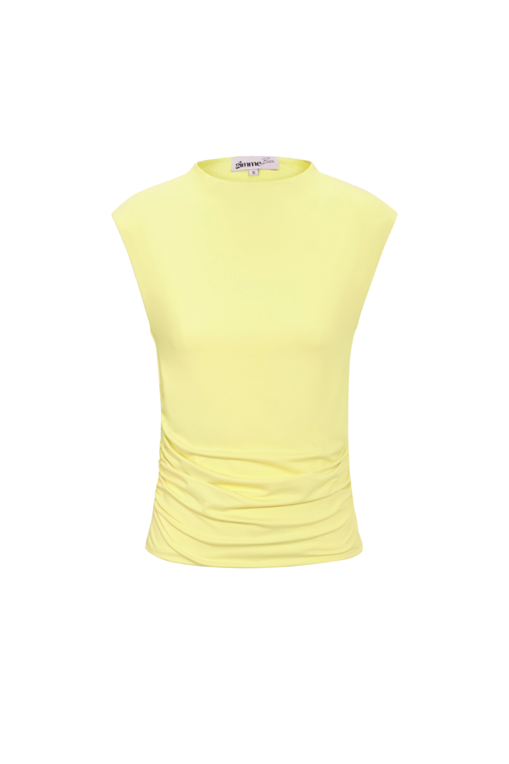 Top Sans Manches En Nylon Tricoté Haute Élasticité Couleur Unie 