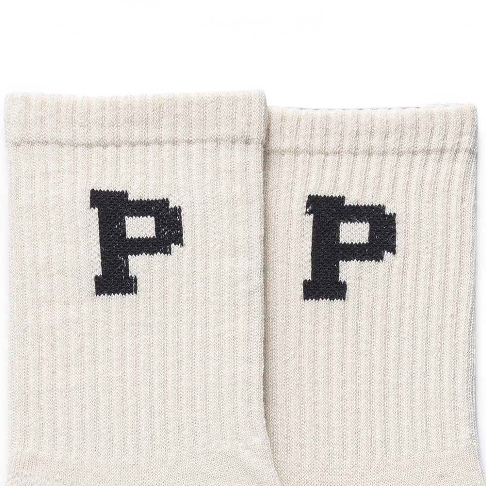 1 Paire De Chaussettes Mi-Mollet Polyvalentes En Coton À Imprimé Lettre Pour Femme Image3