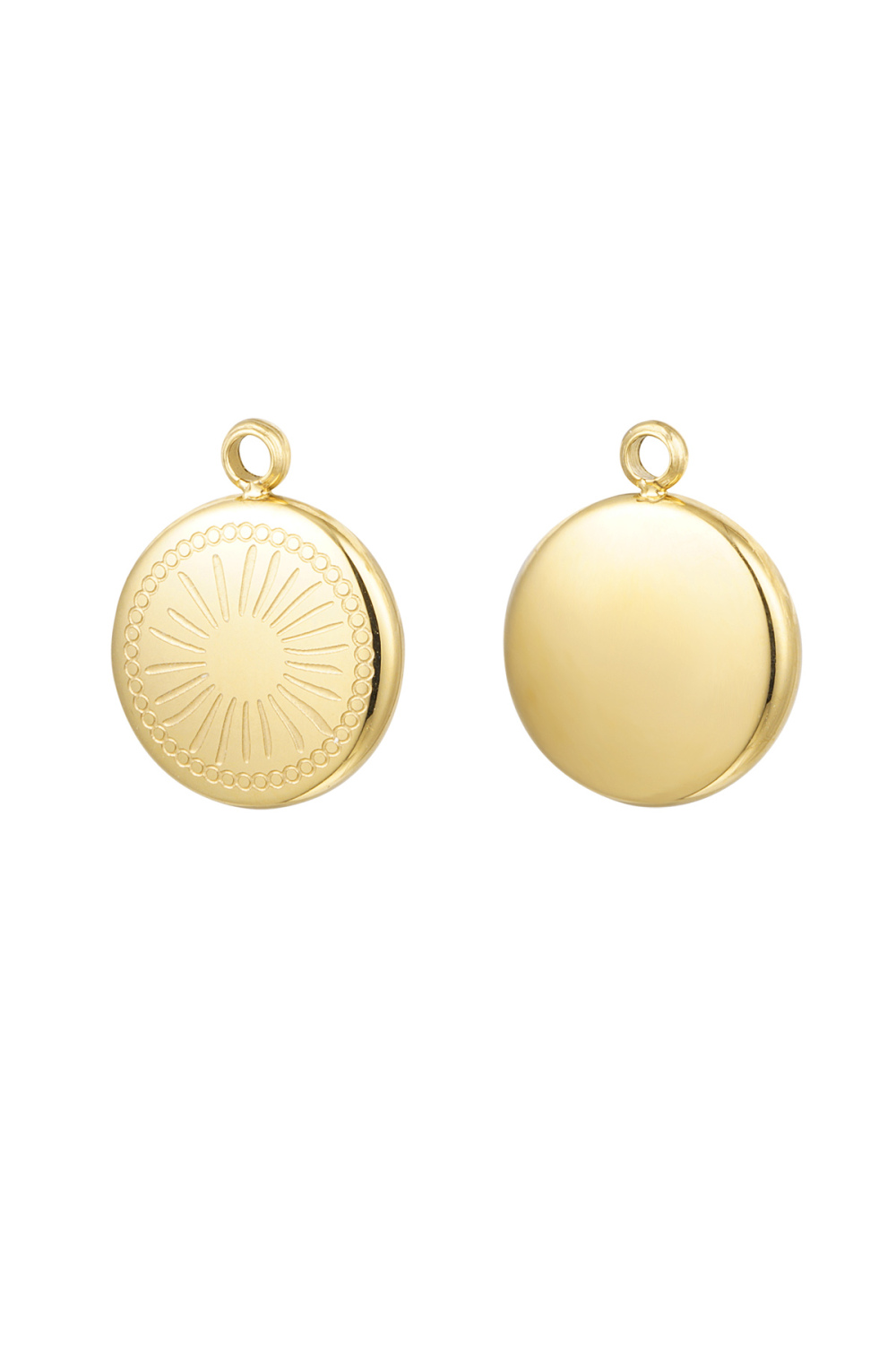 Charm Rond Avec Motif - Doré 