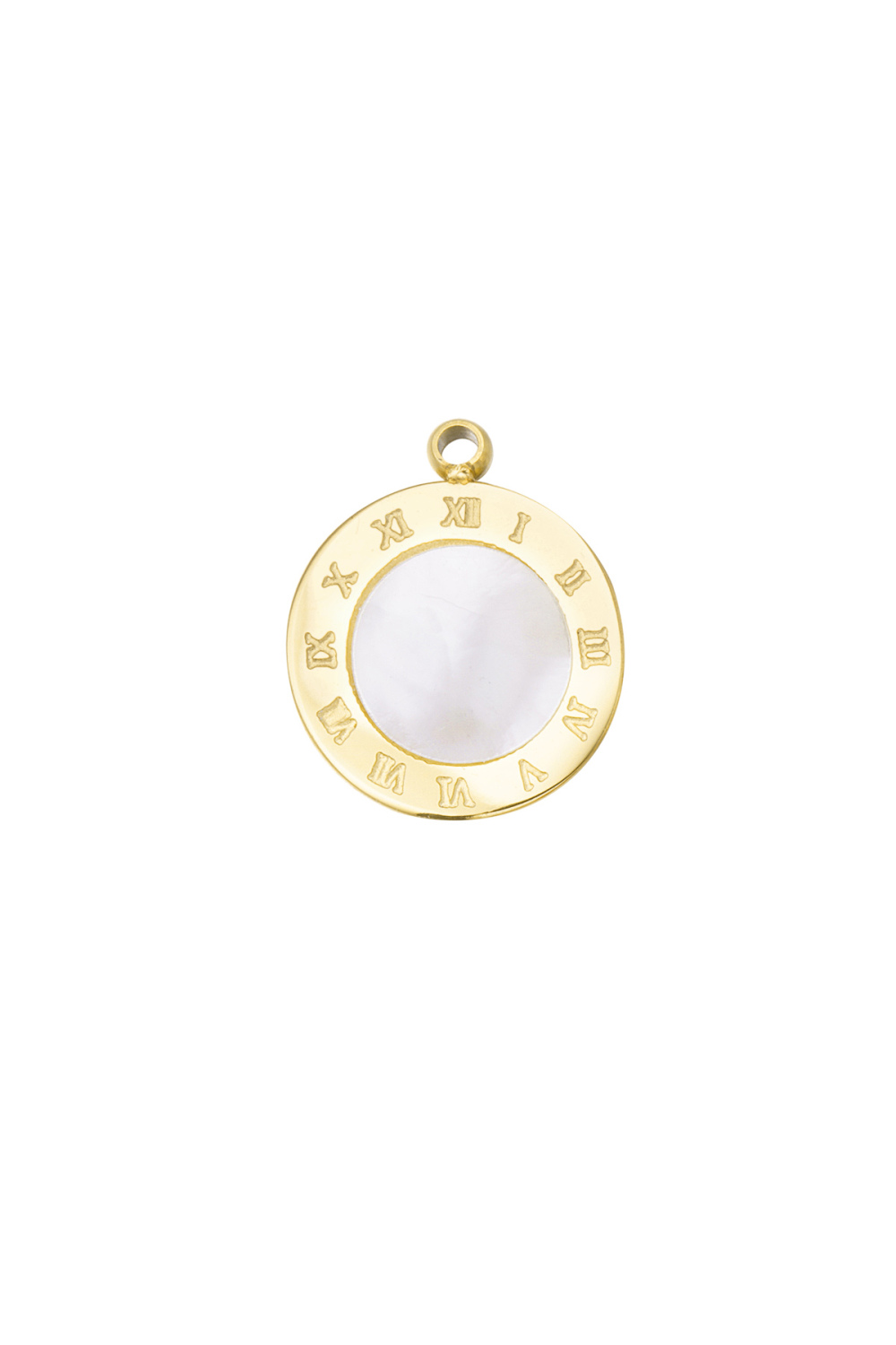 Charm Chiffres Latins Ronds - Couleur Or/Blanc 