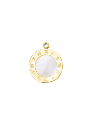 Charm Chiffres Latins Ronds - Couleur Or/Blanc h5 