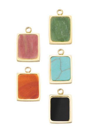 Charm Carré Vintage - Couleur Orange/Couleur Or h5 Image2