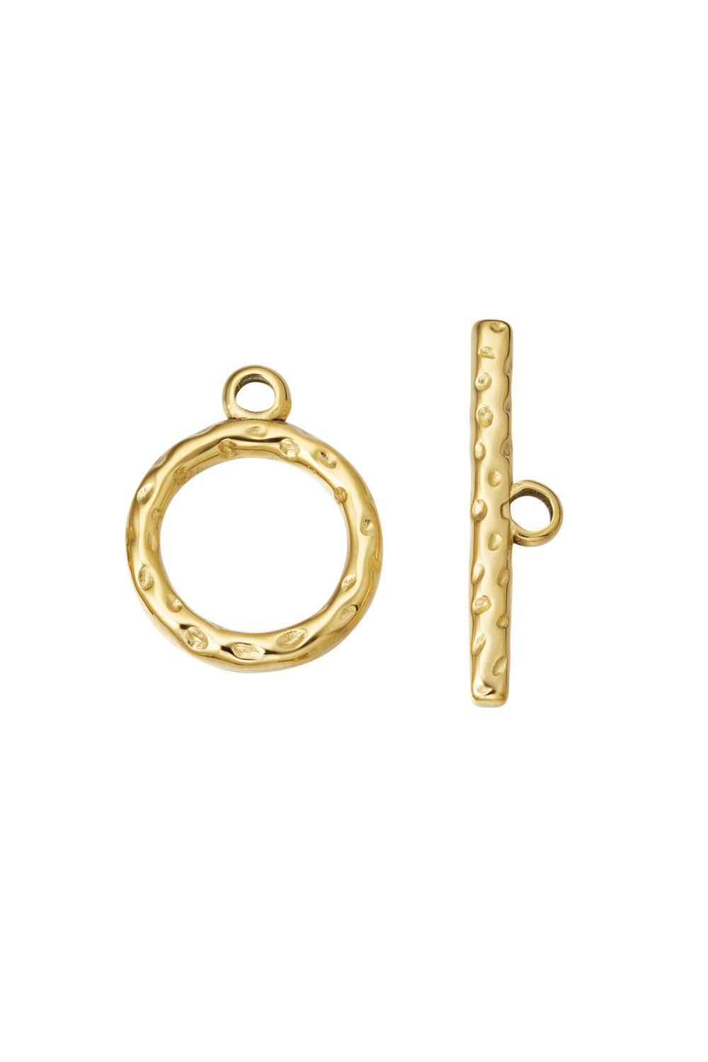 Diy End Connection Collier Et Bracelet Circle Embossed - Doré 