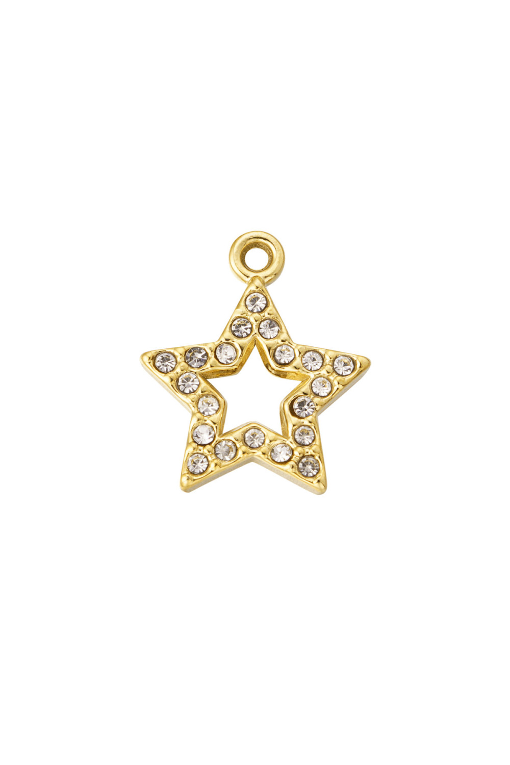 Diy Charm Étoile Ouverte Avec Pierres - Doré