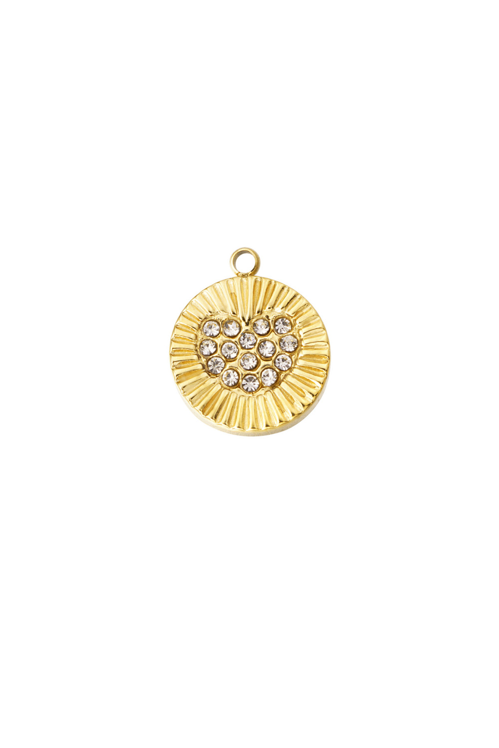 Diy Charm Soleil Avec Coeur Et Pierres - Doré 