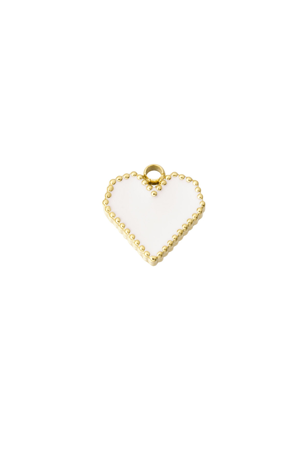 Diy Charm Coeur Contour - Couleur Or Blanc