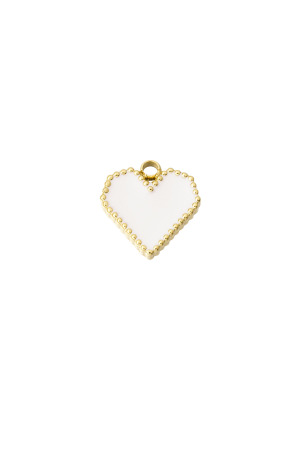 Diy Charm Coeur Contour - Couleur Or Blanc h5