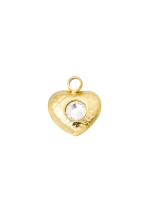 Diy Charm Coeur Avec Pierre - Doré h5 