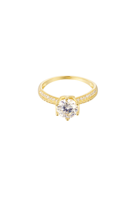 Bague pierre avec pierres - Couleur or - 16