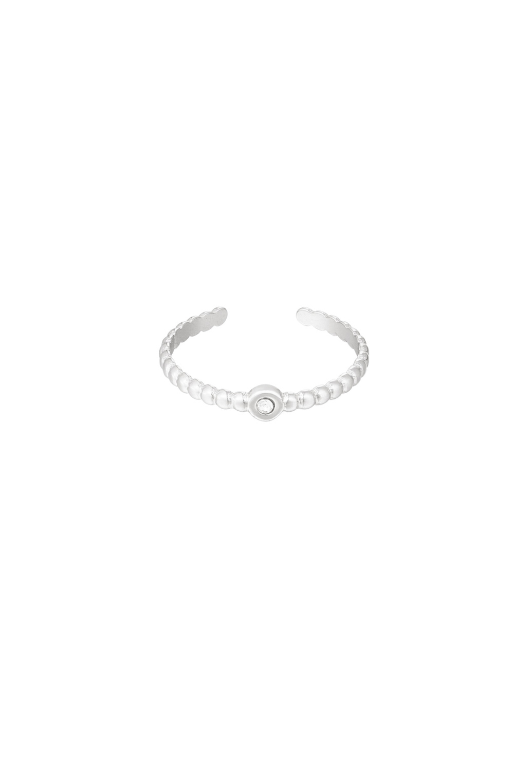 Bague Pétillante Avec Pierre - Argent/Blanc 