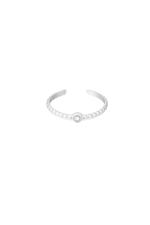 Bague Pétillante Avec Pierre - Argent/Blanc h5 