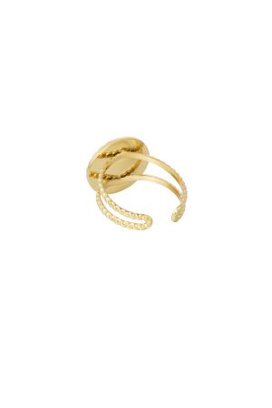 Bague Pierre Ronde - Dorée/Beige h5 Image5