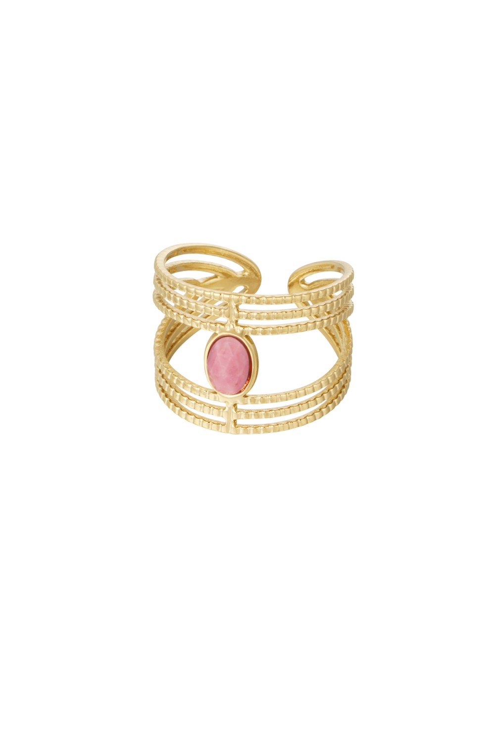 Bague Gracieuse Avec Pierre - Couleur Or/Rose 
