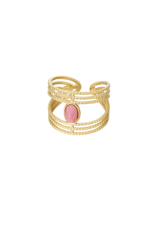Bague Gracieuse Avec Pierre - Couleur Or/Rose h5 
