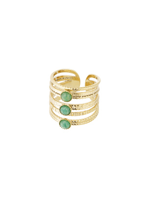 Bague Pierre Trois Couches - Couleur Or/Vert h5 