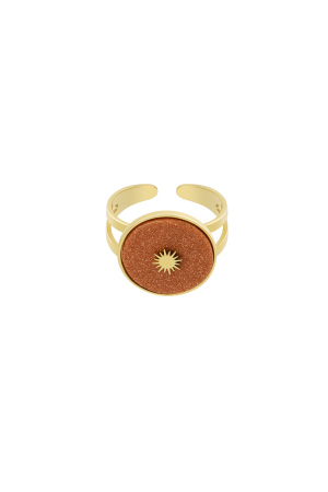 Bague Ronde En Pierre Naturelle Avec Soleil h5
