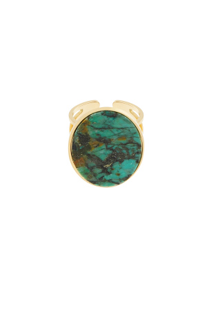 Bague Grosse Pierre - Couleur Or/Turquoise h5