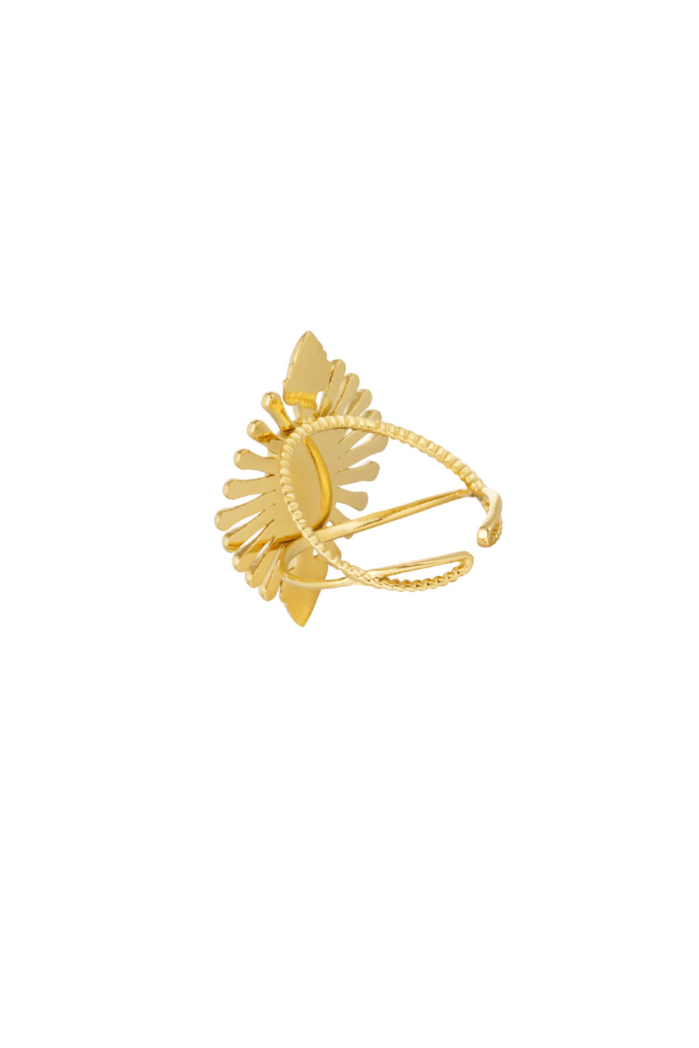 Bague Look Vintage Avec Pierre - Couleur Or Vert h5Image4