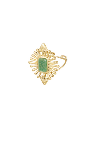 Bague Look Vintage Avec Pierre - Couleur Or Vert h5