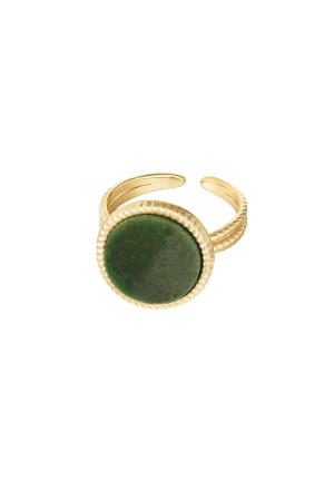 Bague Pierre Ronde - Couleur Or/Vert h5 