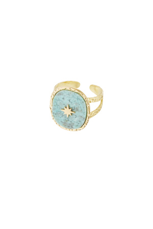 Bague Pierre Avec Étoile - Doré/Bleu h5 